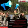 5 CORE 40W Waterproof Megaphone Bullhorn Flashlight PRO Fire Army Grade - Battery + LED Light + Adj Volume + Siren Handheld Lightweight for Water Spor