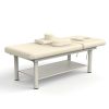 80 Inches Wide - Quality Leather Beauty Spa Furniture Massage Table Bed Iron on Round Legs Facial Bed Beauty Bed - Gray