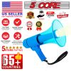5 CORE 40W Waterproof Megaphone Bullhorn Flashlight PRO Fire Army Grade - Battery + LED Light + Adj Volume + Siren Handheld Lightweight for Water Spor