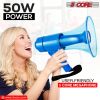 5 CORE 40W Waterproof Megaphone Bullhorn Flashlight PRO Fire Army Grade - Battery + LED Light + Adj Volume + Siren Handheld Lightweight for Water Spor