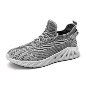 Male Mesh Breathable Walk Jogging Tennis Sneakers Indoor Fitness Non-slip Trainers Men Casual Comfortable Running Sports Shoes (Color: Gray, size: 43)