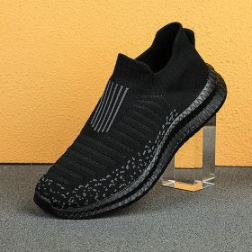 2022 Men Casual Fashion Leisure Loafers Comfortable Breathable Walking Tenis Sports Shoes Male Outdoor Jogging Fitness Sneakers (Color: Black, size: 43)