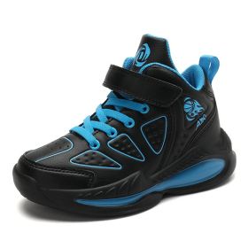 Kids Sneakers Boys Basketball Shoes Children's High-Top Tennis Breathable Casual Shoes Baby Mesh Camouflage Sports Running Shoes (Color: dark blue, size: 39)