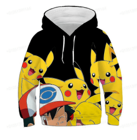 Sweatshirt 4-14t Children's Hoodie Anime Costume Picchu Hoodie Boys' And Girls' Sweatshirt Children's Sports Coat (Color: ADZ2DD2444, size: 160)
