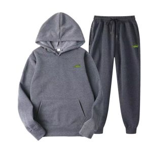Men's Fashion Casual Tracksuit High Quality Men's Suit 2 Piece Hoodie Pullover Sports Clothes Sweatshirt Jogging Set Man (Color: Dark Gray, size: XXL(185cm 80kg))