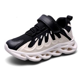 Fashion Kids Sneakers Girls Running Shoes Breathable Hollow Net Sport Shoes Slip-on Children Casual Shoes Light Tenis Infantil (Color: black kid shoes28-37, size: 4.5)