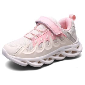 Fashion Kids Sneakers Girls Running Shoes Breathable Hollow Net Sport Shoes Slip-on Children Casual Shoes Light Tenis Infantil (Color: pink kids shoes28-37, size: 10)