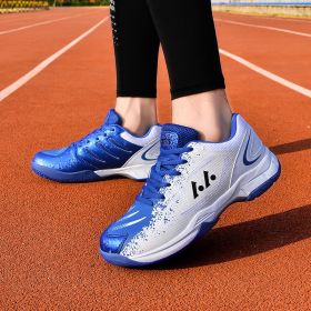 New Training Tennis Shoes Men Size 36-45 Light Weight Badminton Shoes Anti Slip Tennis Sneakers Breathable Volleyball Shoes (Color: Blue, size: 42)