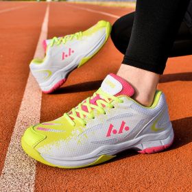 New Training Tennis Shoes Men Size 36-45 Light Weight Badminton Shoes Anti Slip Tennis Sneakers Breathable Volleyball Shoes (Color: Green, size: 43)