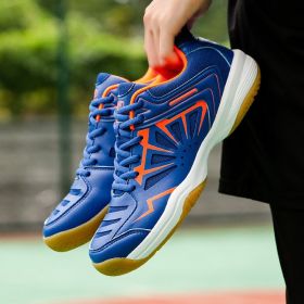 QUAOAR Men Badminton Shoes 2022 New Men Professional Badminton Shoes Sneakers Couples Badminton Sneaker Indoor Sport Tennis (Color: Blue, size: 40)