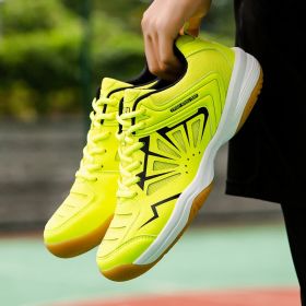 QUAOAR Men Badminton Shoes 2022 New Men Professional Badminton Shoes Sneakers Couples Badminton Sneaker Indoor Sport Tennis (Color: Yellow, size: 38)