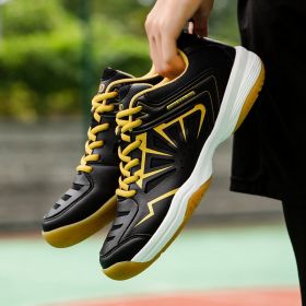 QUAOAR Men Badminton Shoes 2022 New Men Professional Badminton Shoes Sneakers Couples Badminton Sneaker Indoor Sport Tennis (Color: Black, size: 37)