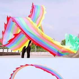 Lightweight Dragon Poi with 3D Dragon Head & Swing Rope Combo for Kids and Beginners, Flowy Dragon Ribbon Streamer Outdoor Fitness Golden Dragon Stage (Color: Rainbow Dragon, size: 19.6 FT)